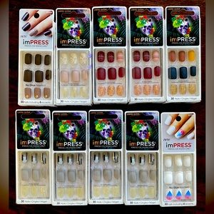 Lot Of 10 New Kiss imPRESS Press On Manicure Nails. Fall/Halloween Mostly.